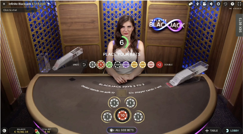 Infinite Blackjack - Place your bets