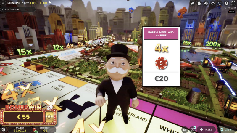 Monopoly Live Game Screen