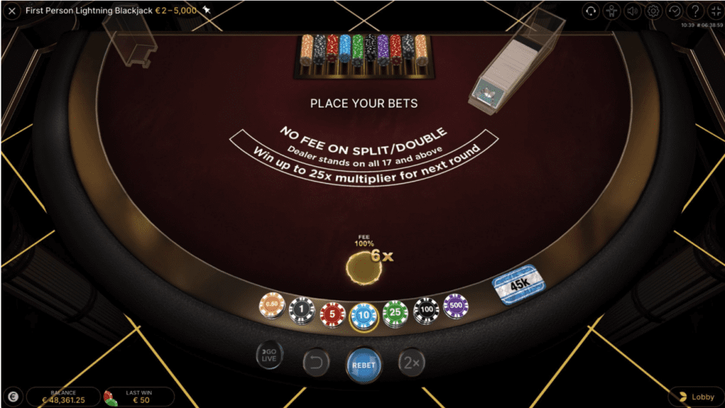 First Person Lightning Blackjack