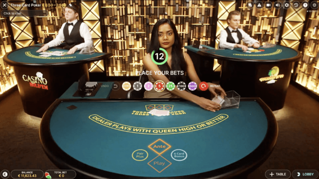 Three Card Poker Place Your Bets