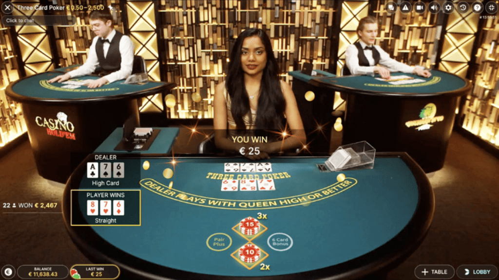 Three Card Poker - You win